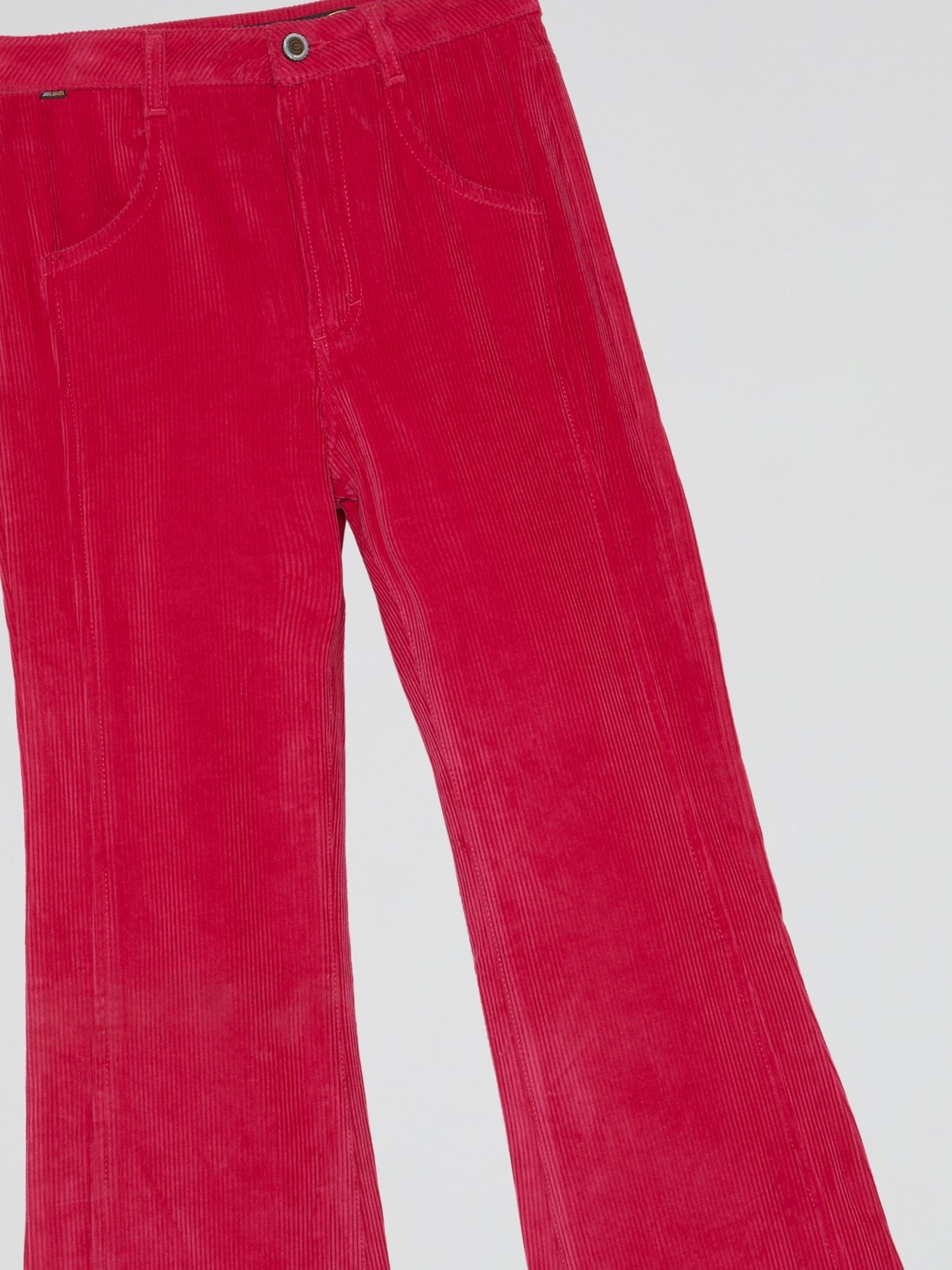 Pink Corduroy Flared Pants