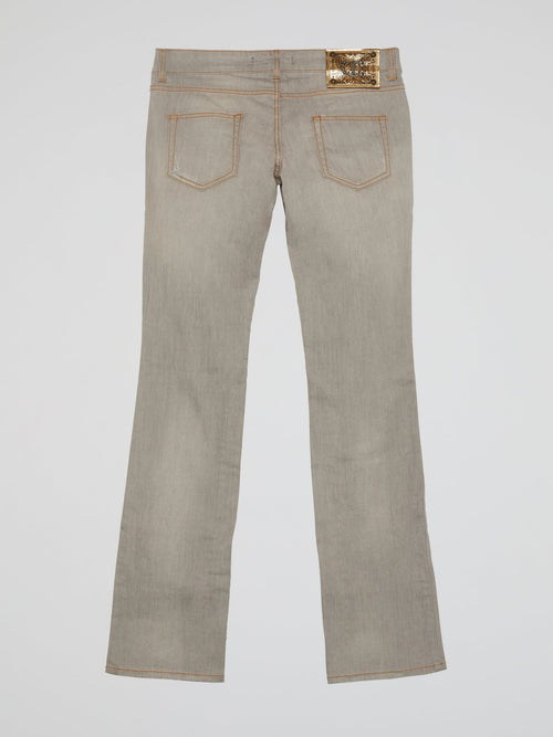 Grey Straight Fit Jeans