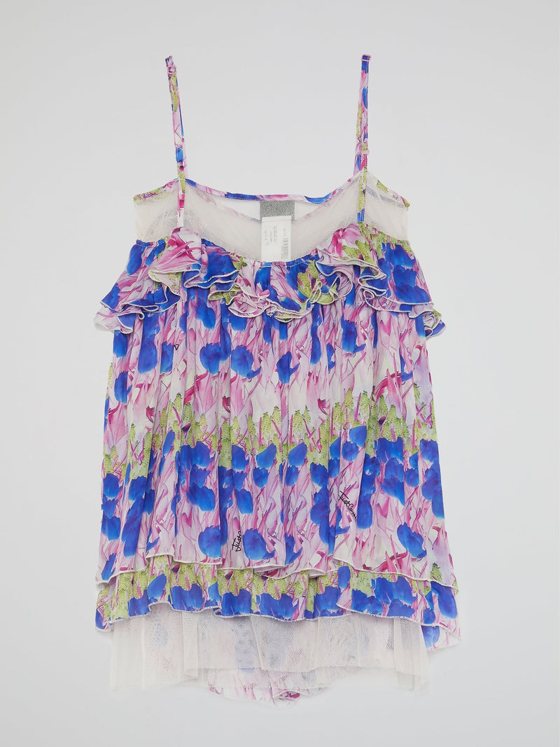 Floral Print Flounce Top