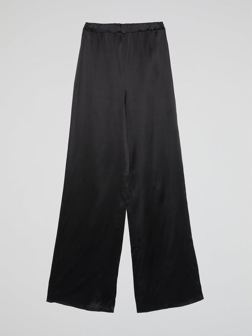 Black Elastic Waist Palazzo Pants