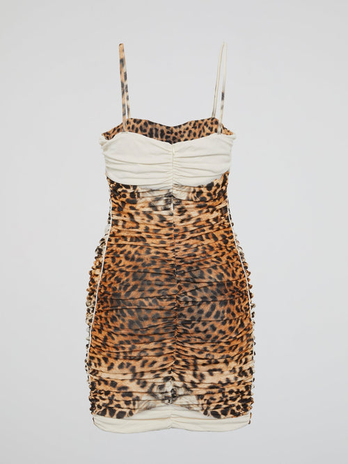 Leopard Print Ruched Dress