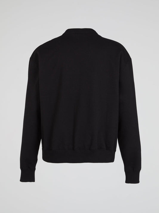 Black Statement Crewneck Sweatshirt