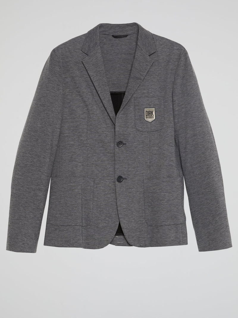 Grey Appliquéd Blazer