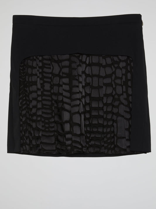 Black Reptilian Mini Skirt