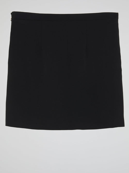 Black Reptilian Mini Skirt