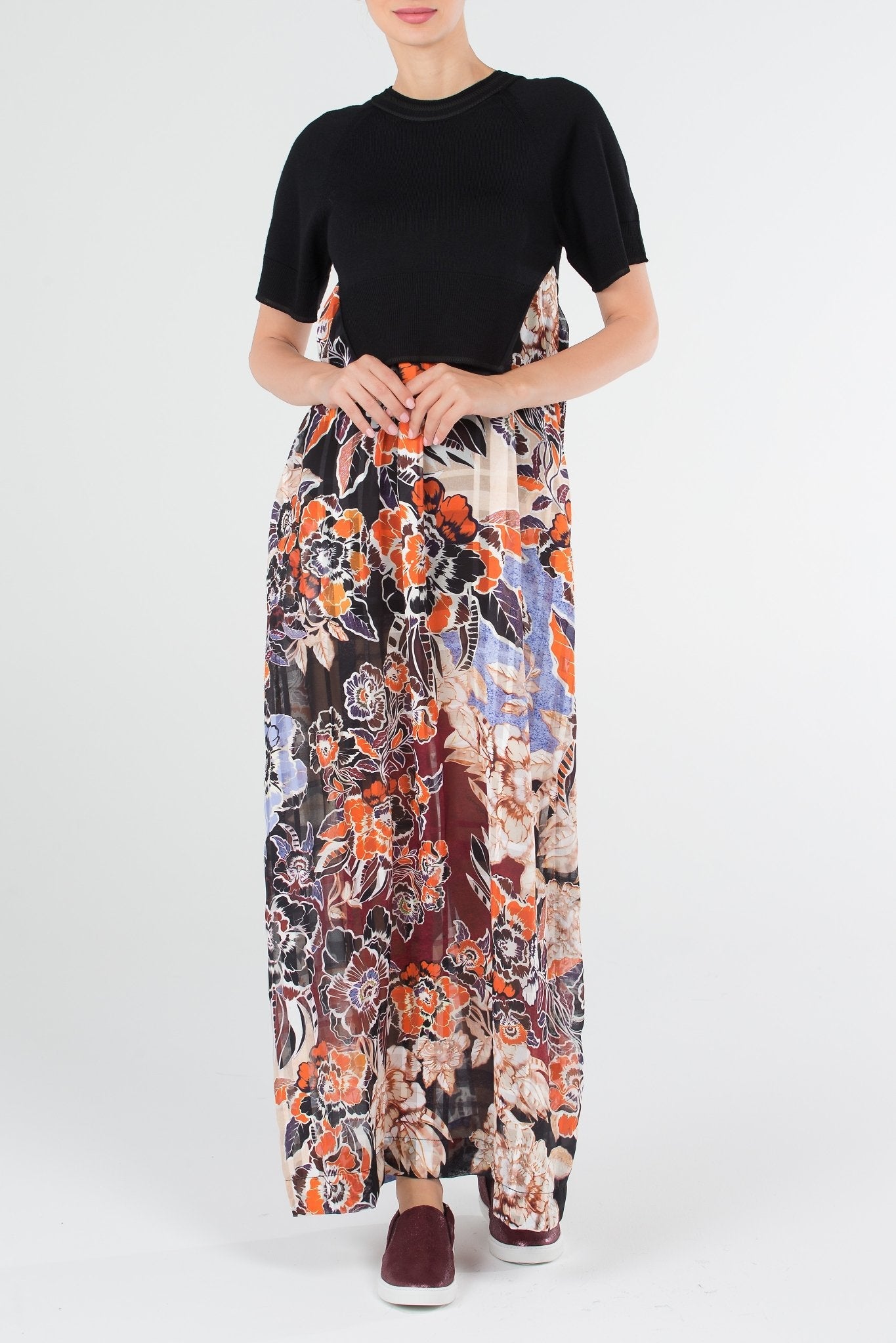 Black Bodice Floral Dress