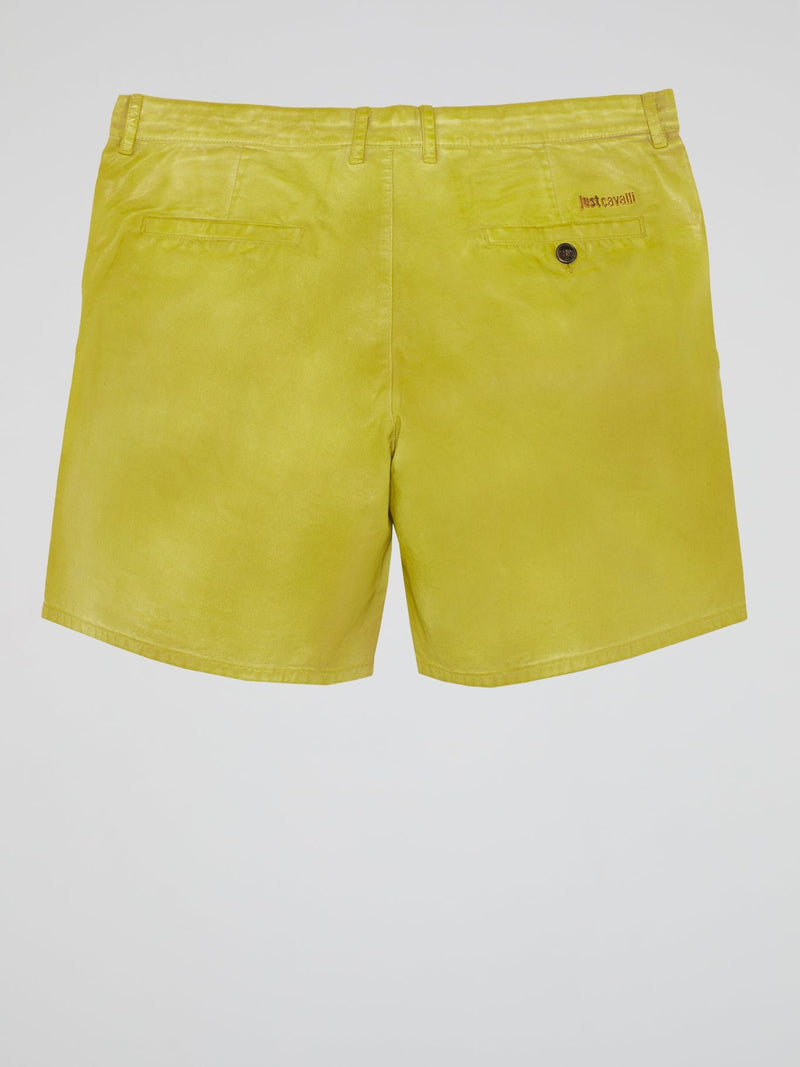 Chartreuse Leather Shorts