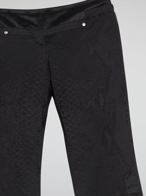 Black Snake Effect Bootcut Pants