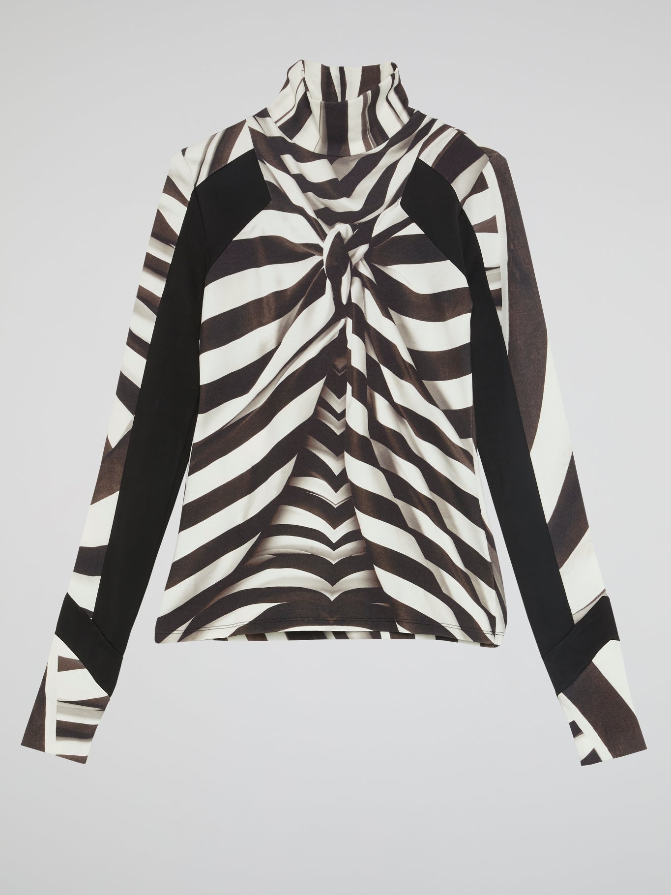 Zebra Print Turtleneck Top