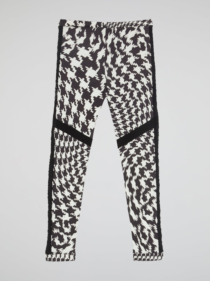 Pattern Print Side Lace Leggings