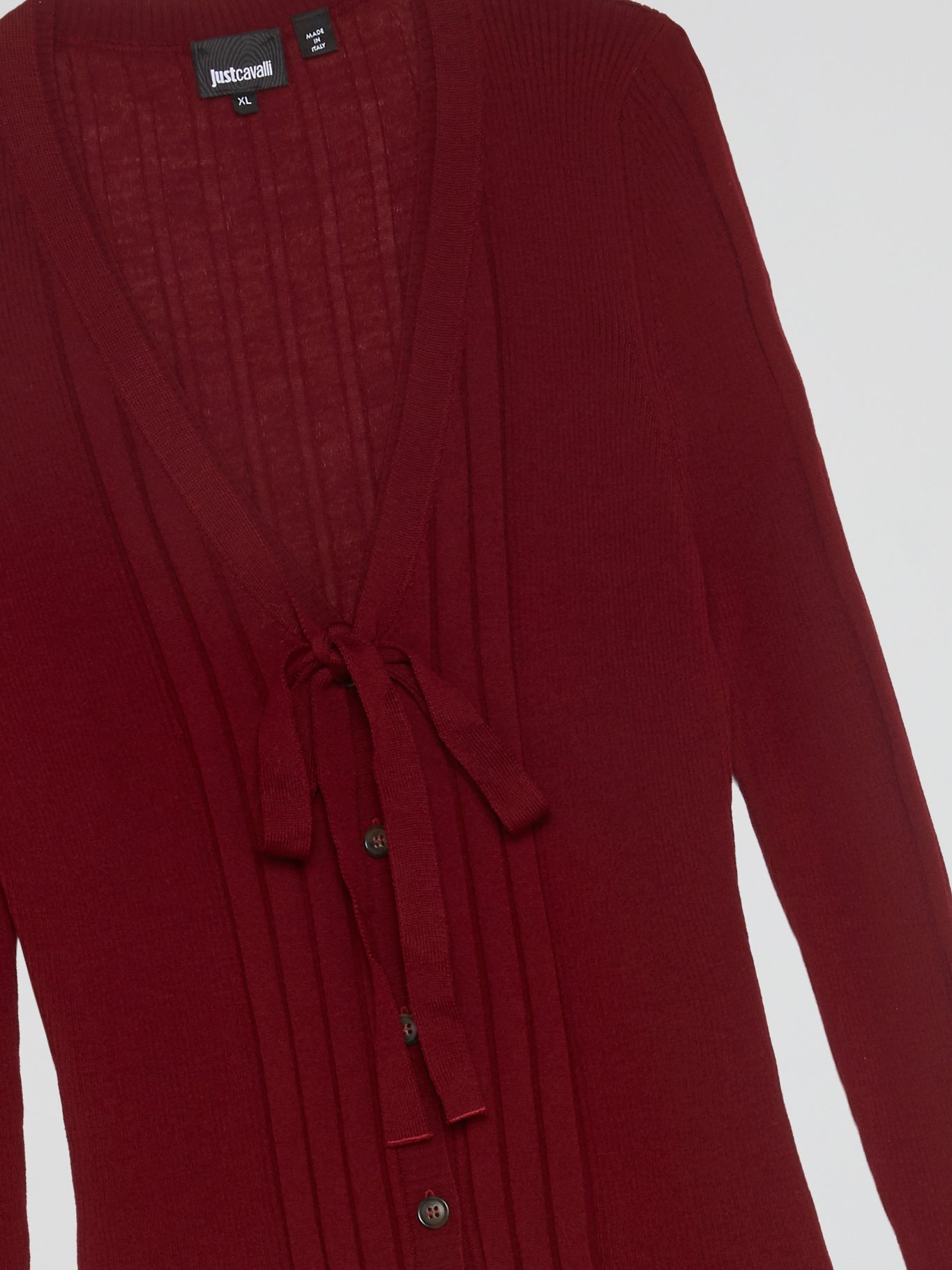 Burgundy Tie Front Cardigan