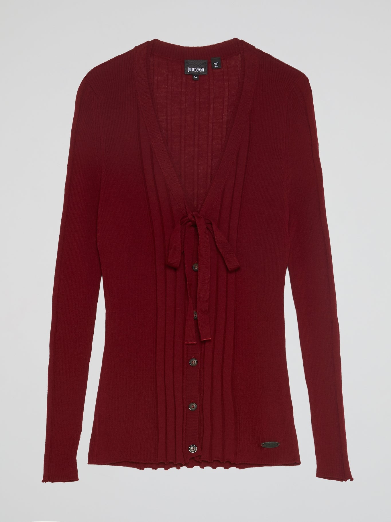 Burgundy Tie Front Cardigan