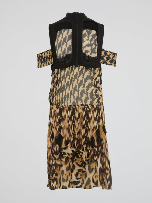 Pattern Print Cut-Out Maxi Dress