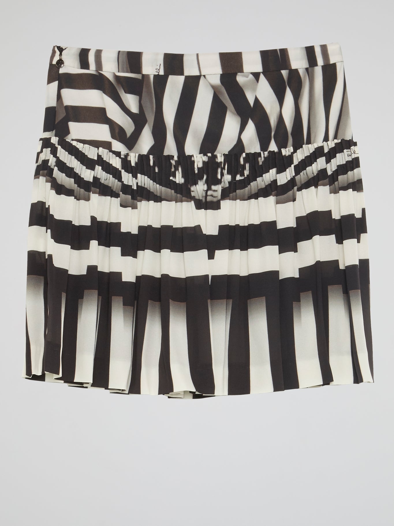 Striped Pleated Mini Skirt