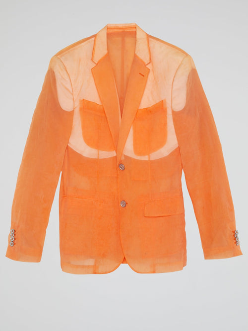 Orange Linen Blazer