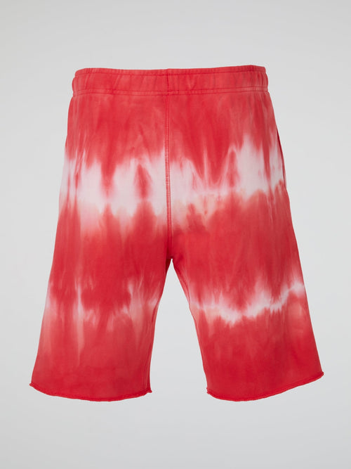 Red Marble Tie Dye Shorts