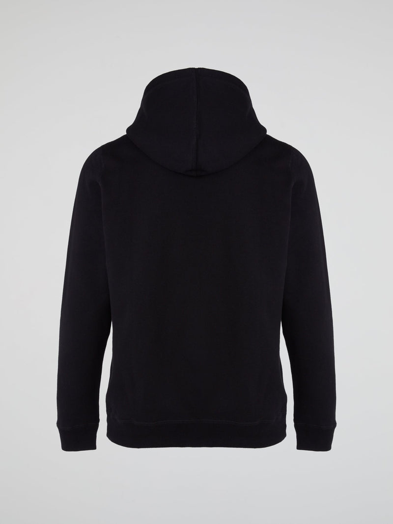 Black Owl Embroidered Hoodie