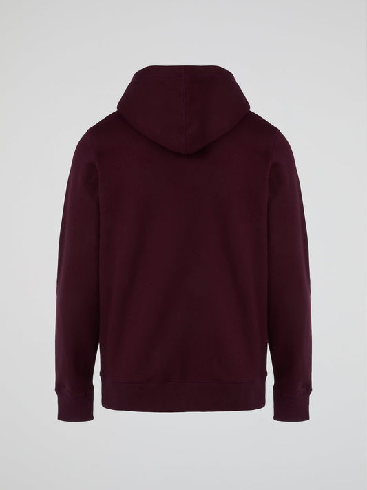 Burgundy Collegiate Printed Hoodie