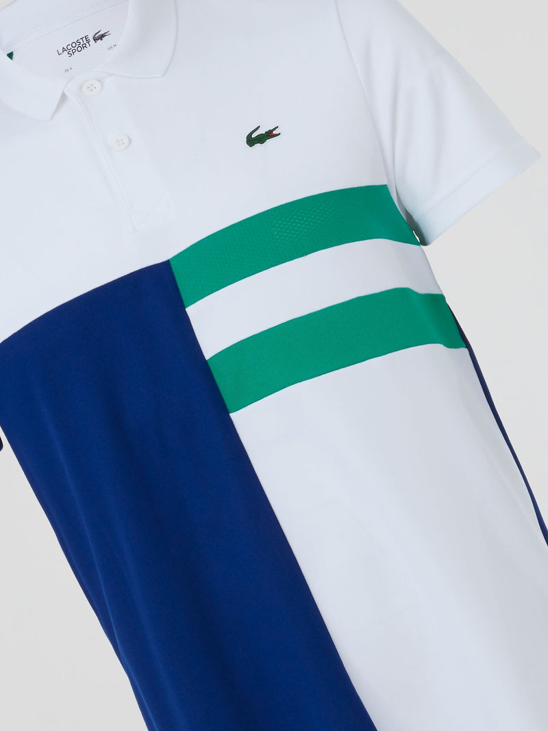 Colour Block Ribbed Collar Polo Shirt