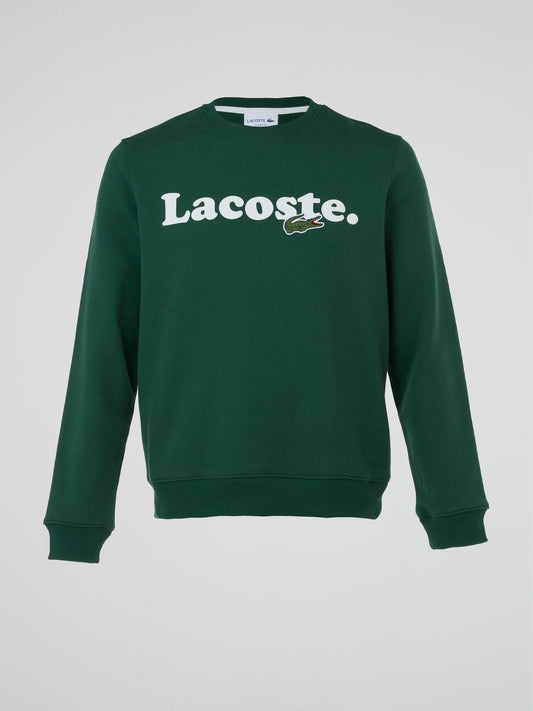 Green Logo Print Sweatshirt