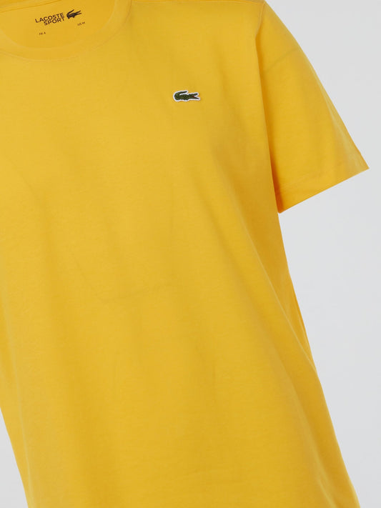 Yellow Logo Round Neck T-Shirt