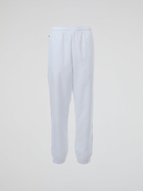 White Elastic Waist Track Pants