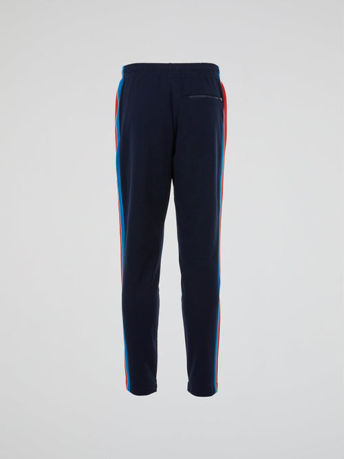 Navy Side Contrast Tape Track Trousers