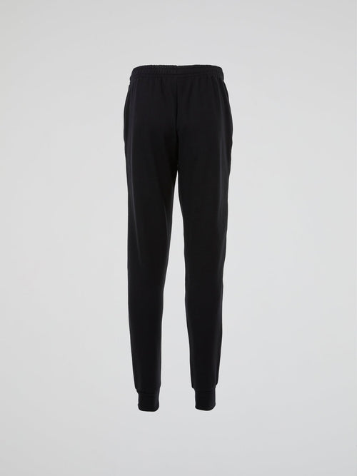 Black Multi-Logo Elastic Waist Track Pants