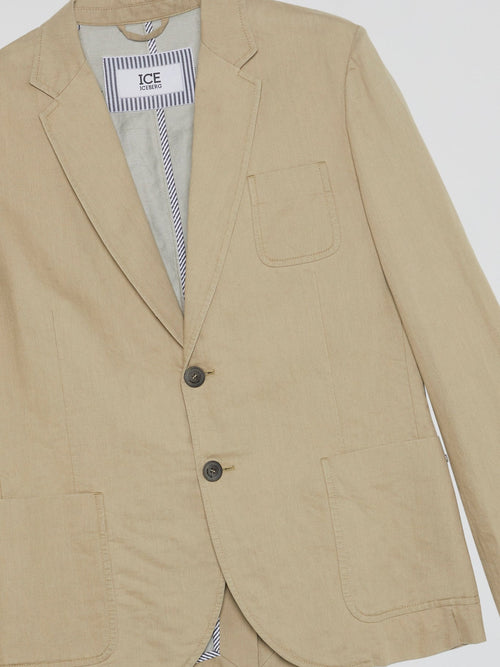 Beige Pocket Detail Blazer