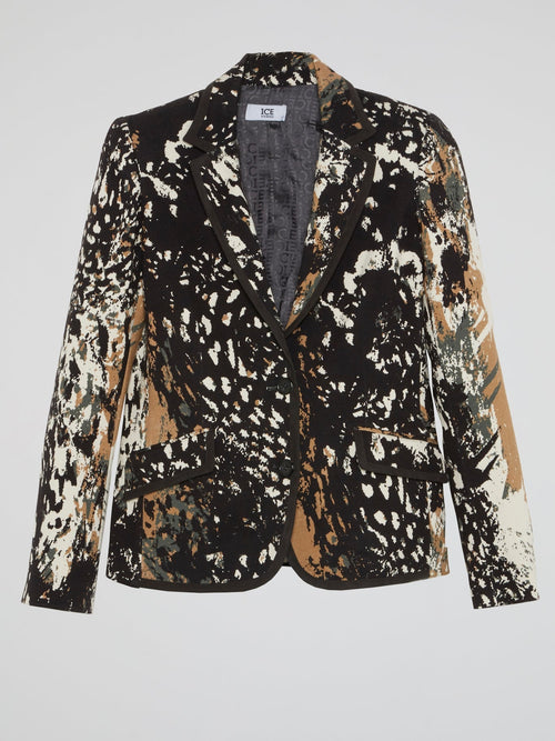 Painted Leopard Print Blazer