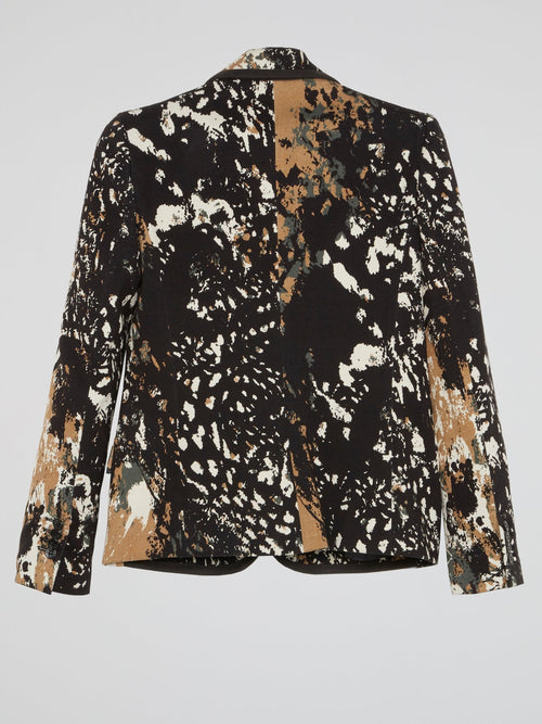 Painted Leopard Print Blazer