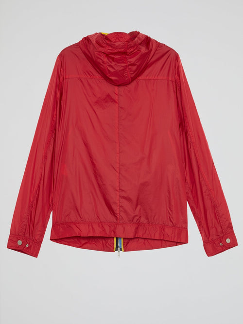 Red Drawstring Hooded Jacket