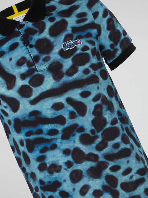 Animal Print Short Sleeve Polo Shirt