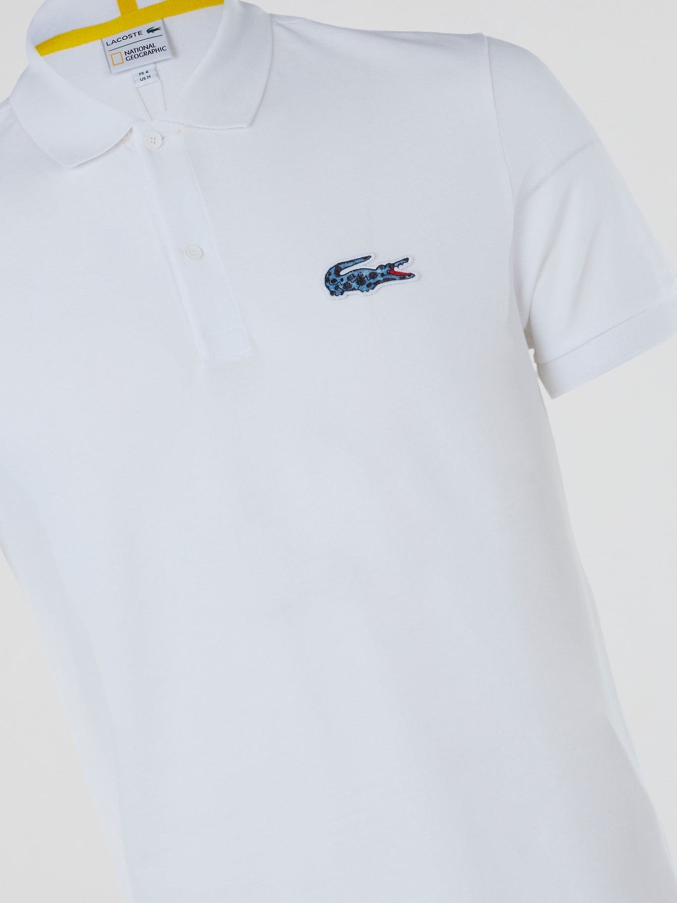 White Ribbed Collar Polo Shirt