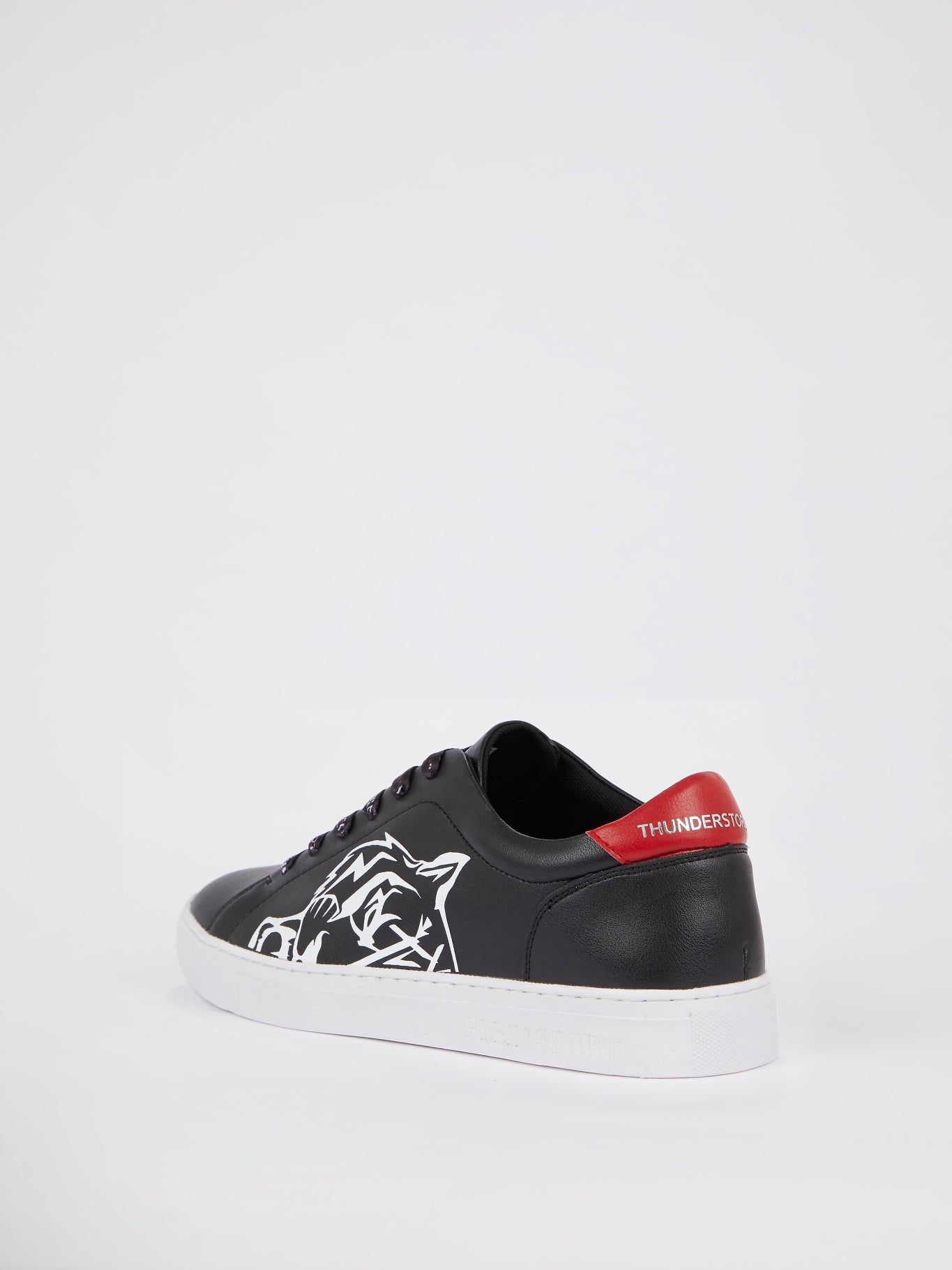 Black Tiger Print Low-Top Sneakers