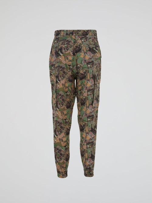 Camo Drawstring Cargo Trousers