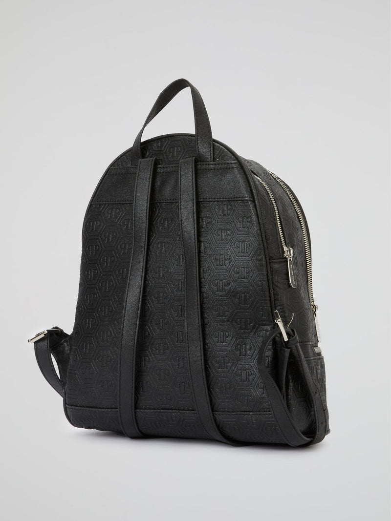 Black Crystal Monogram Backpack (Kids)