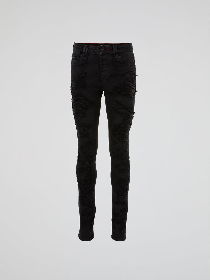 Black Distressed Skinny Jeans