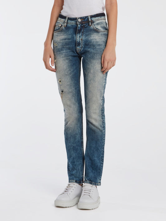 Blue Acid Wash Jeans