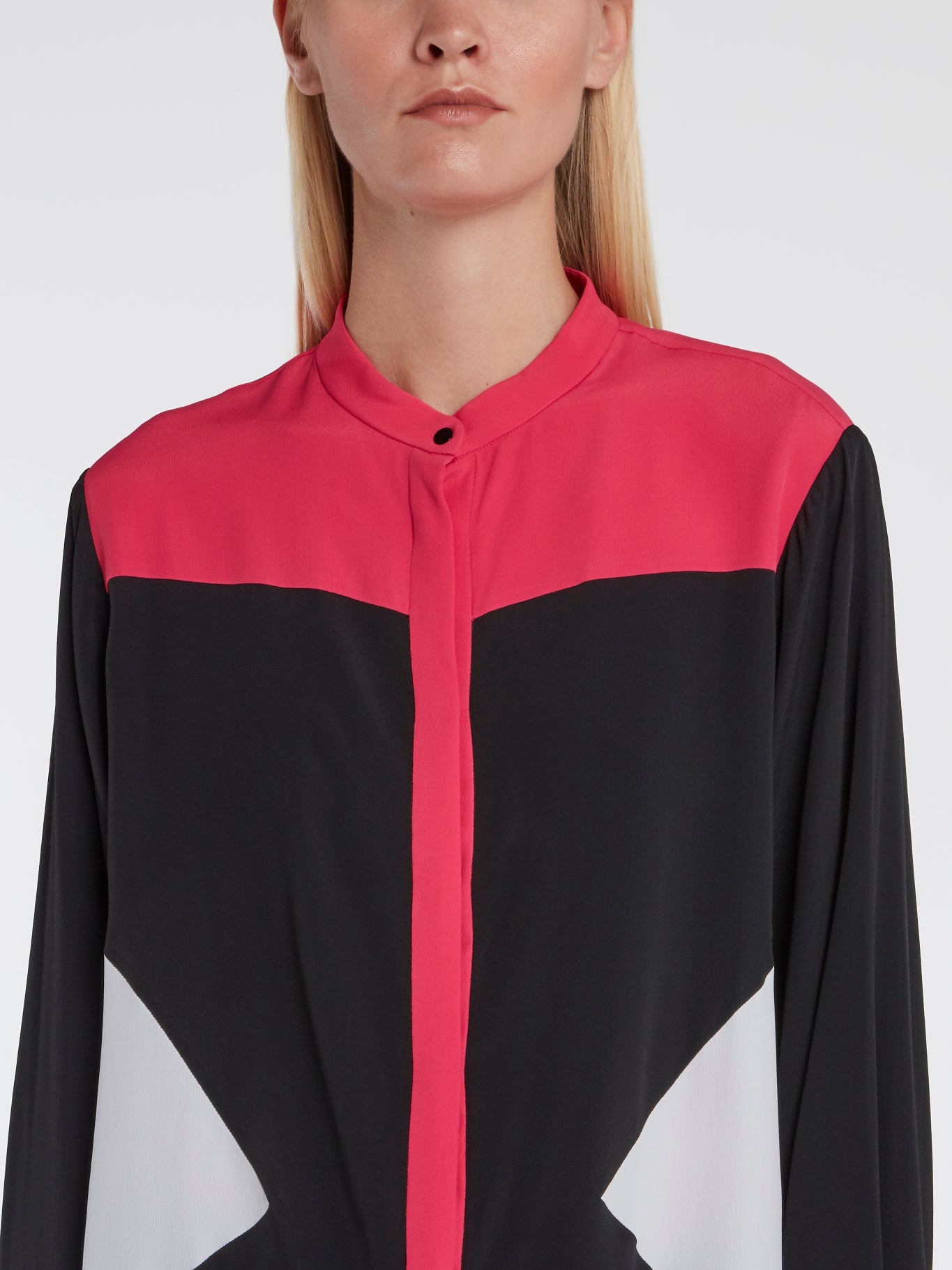 Colour Block Long Sleeve Blouse