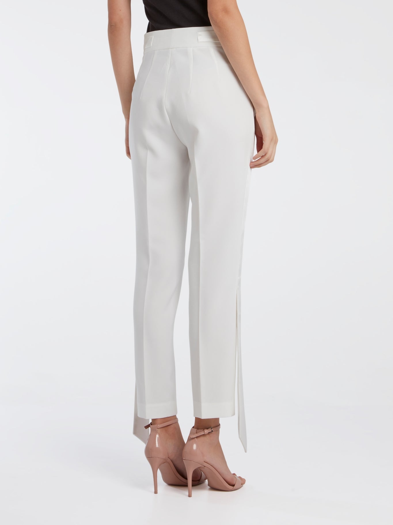 White Skinny Tux Pants