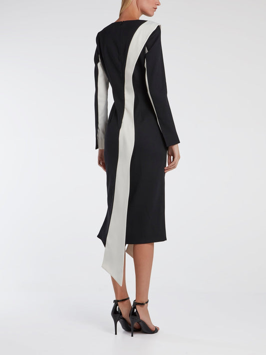 Contrast Detail Tux Dress