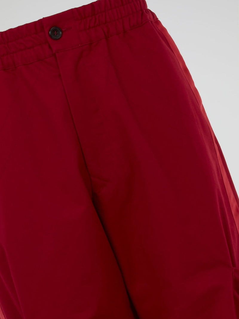 Red Cotton Twill Cargo Pants