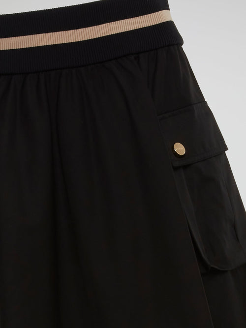 Black Pleated Long Skirt