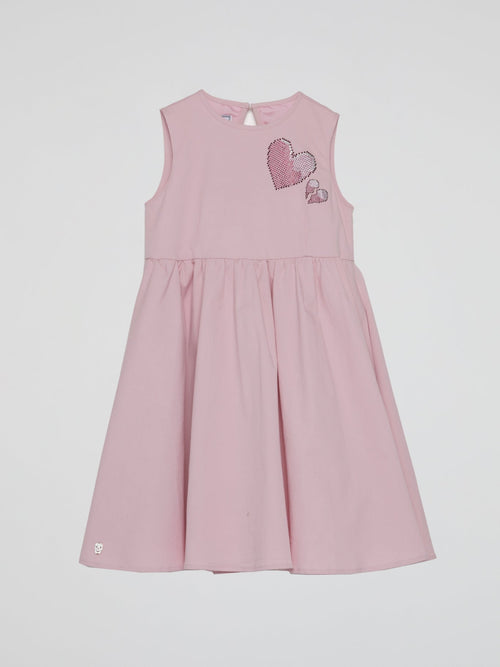 Pink Crystal Heart Dress (Kids)