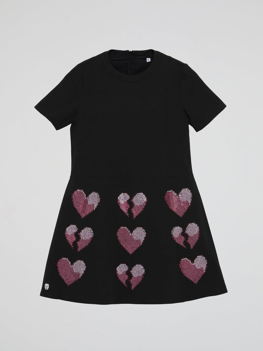 Black Crystal Heart Dress (Kids)