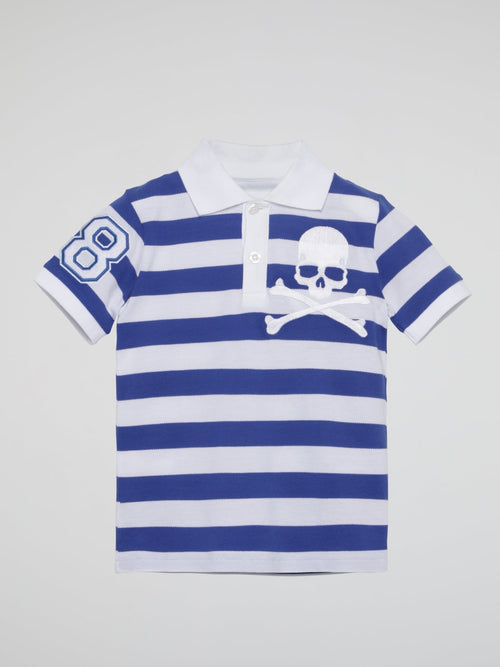 Blue Striped Polo Shirt (Kids)