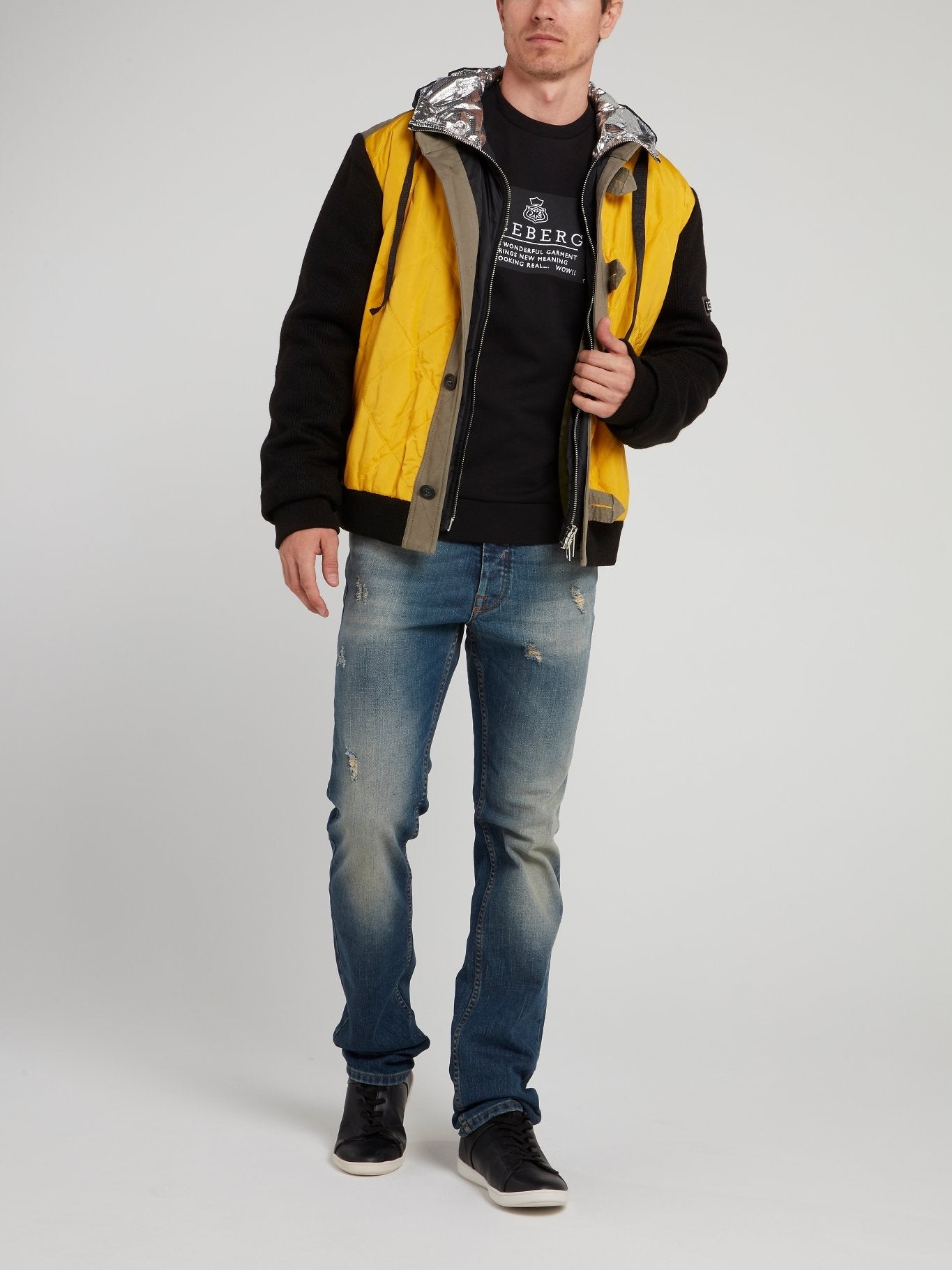 Yellow Colour Block Sport Jacket