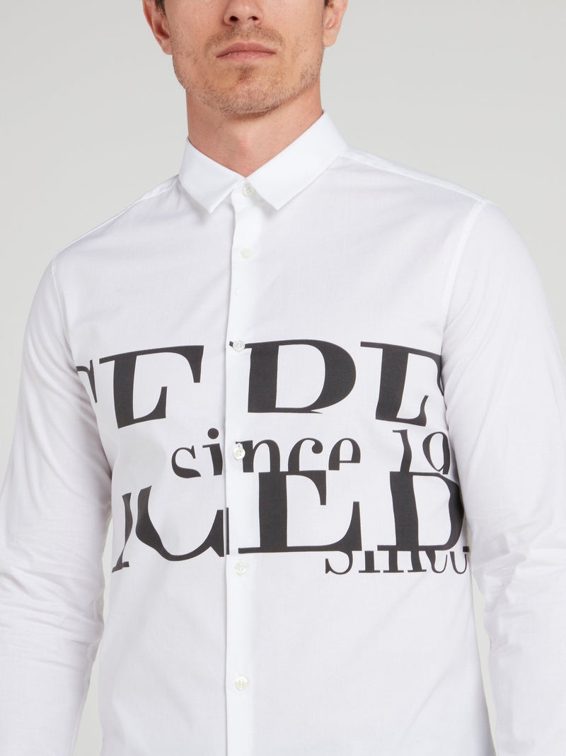 White Logo Long Sleeve Shirt