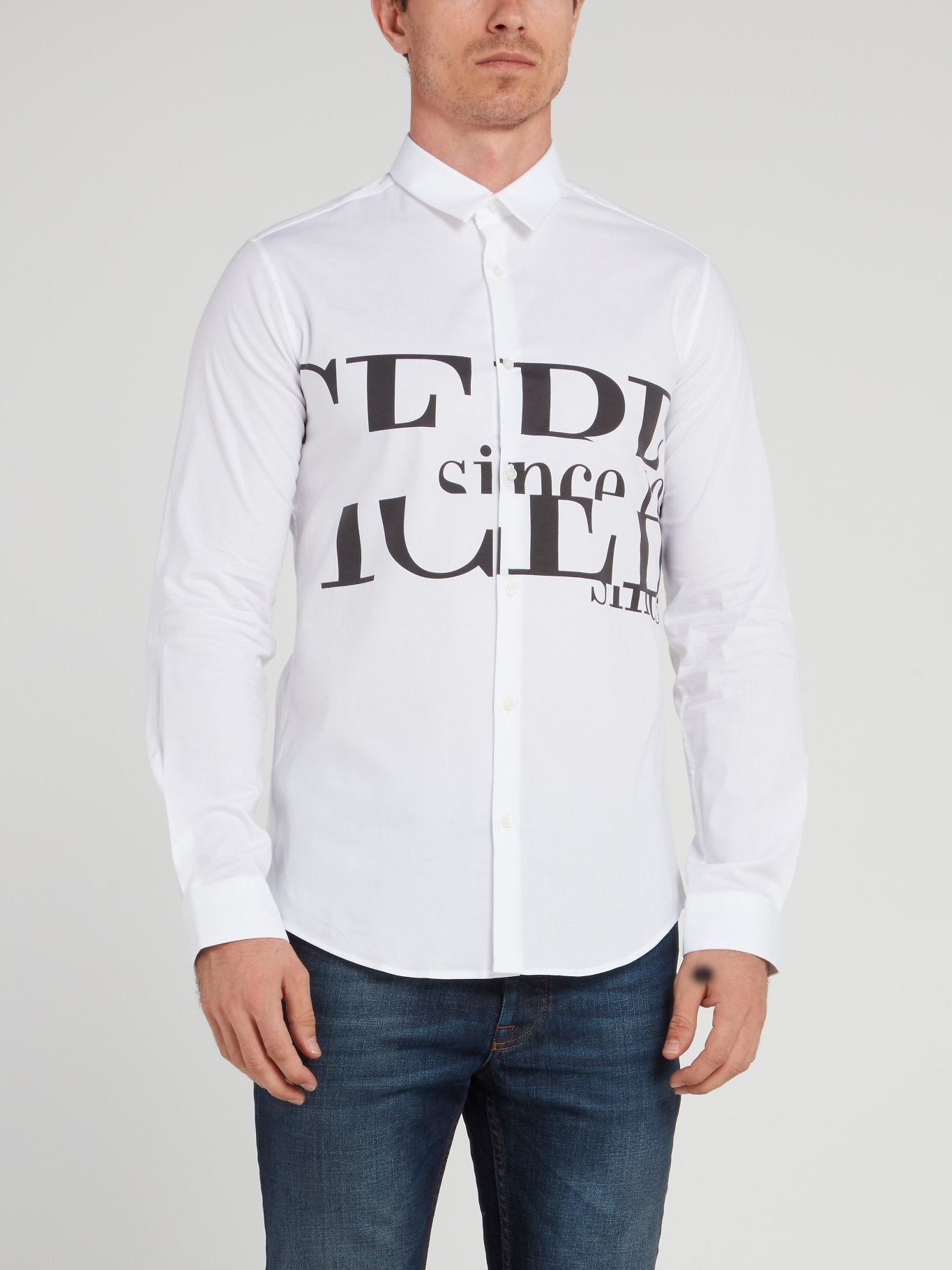 White Logo Long Sleeve Shirt